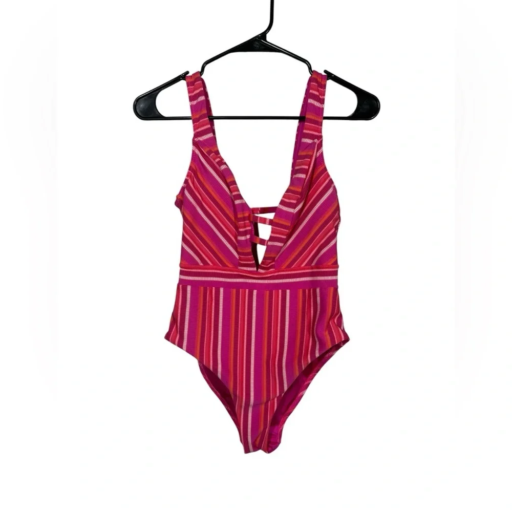 Trina Turk Marai Halter Plunge One Piece Swimsuit Size 8